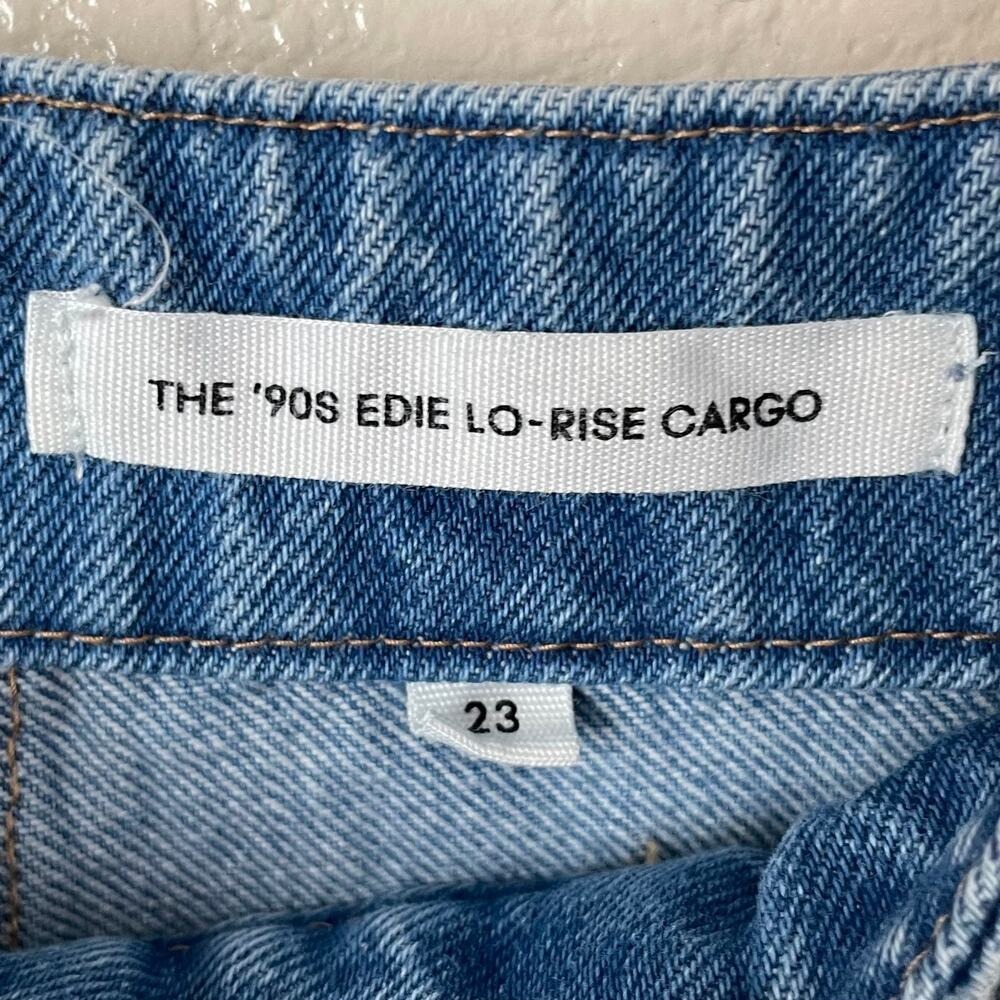Denim Forum Jeans Womens Size 23 Cargo Blue Denim 90s Edie Low Rise‎ Y2K Cotton - Picture 12 of 14